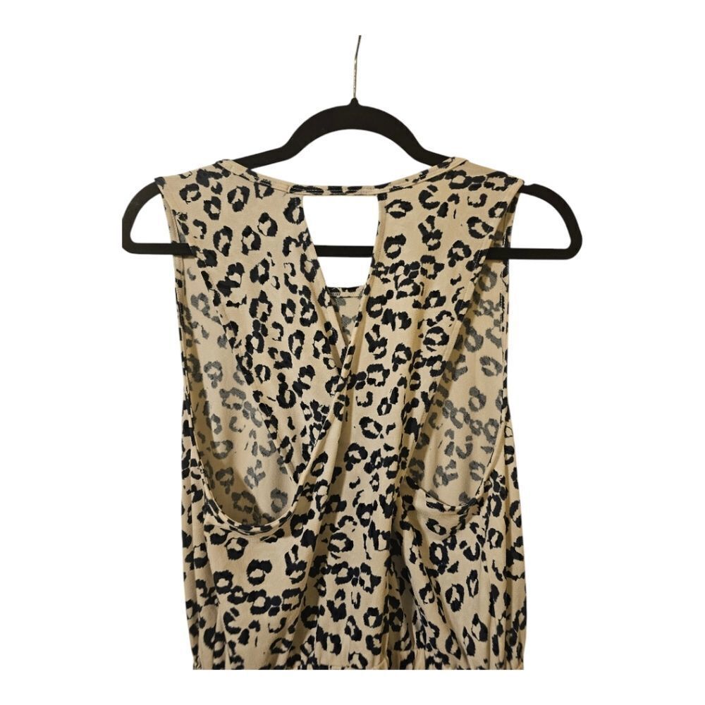 BANANA REPUBLIC Crossback Midi Dress‎ Navy Off White Leopard Print - Size Large - Picture 8 of 12